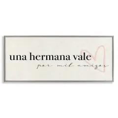 Stupell Industries Una Hermana Vale Framed Giclee Art Gray Framed