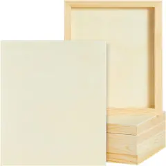 6 Pack Unfinished Wood Canvas Boards for Painting, 8x10 Inch Deep (Blank, 0.85 Inches Thick )