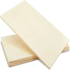4 Pack Unfinished Plywood Rectangular Wood Slice, (15.5 x 9.8 x 0.2 in Wooden Board)
