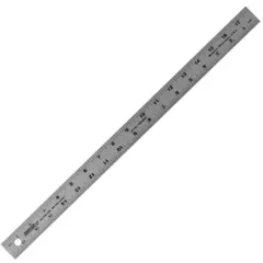 18" x 1 1/8" Non-Slip Aluminum Straight Edge Ruler with Cork Backing