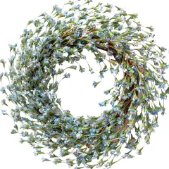 18" Forsythia Wreath &ndash; Rustic Farmhouse Spring & Summer D&eacute;cor Blue