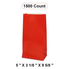 Colored Paper Party Bags 5'' x 3 1/8'' x 9 5/8'' Packs