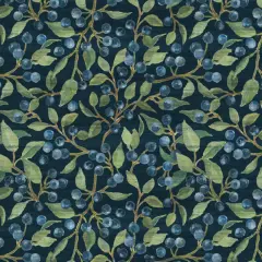 Blueberry Leaves Cotton Fabric | By the Yard | Sewing and Crafting | 44 inches wide