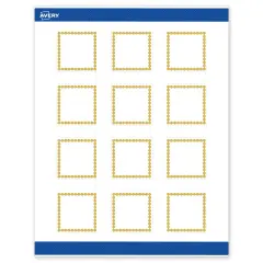 Avery Printable Square Labels, Gold Beads, 2" x 2", Matte White Square Labels, Permanent, Laser/Inkjet, 120ct, Great for Product Labels