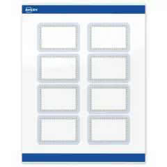 Avery Printable Rectangle Labels, Gold Dots with Blue Border, 2" x 3", Glossy White Rectangle Labels, Permanent, Laser/Inkjet, 80ct, Great for Product Labels