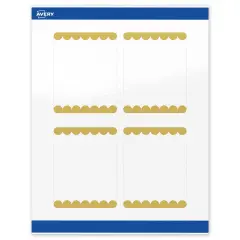 Avery Printable Rectangle Labels, Gold Edge Dots, 4" x 3-1/3", Glossy White Rectangle Labels, Permanent, Laser/Inkjet, 40ct, Great for Product Labels