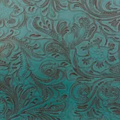 1 Yard Iridescent Faux Crocodile Vinyl Fabric For Upholstery Handbags Wallets Crafts 54 Inch Width Tarquoise Blue