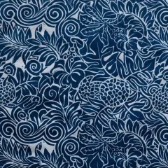 1 Yard Pacific Pattern Polyester Fabric, 60 Inches Width, Vibrant All Over Design Textile Navy