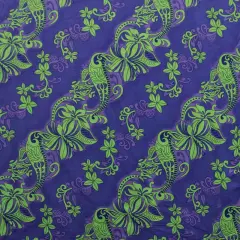 1 Yard Diagonal Hibiscus Plumeria Sea Turtle Swirl Peachskin Fabric 45 Inch Width Purple