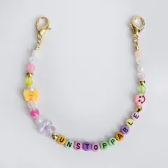 Unstoppable Clip On 10" Beaded Word Bag Chain