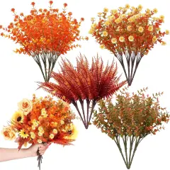 16 Pcs - Artificial Eucalyptus Leaves Flowers