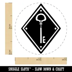 Elegant Antique Vintage Key In Diamond Self-Inking Rubber Stamp Crafting UV