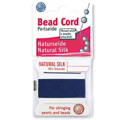Size 16 Griffin Bead Cord 100% Natural Silk Dark Blue