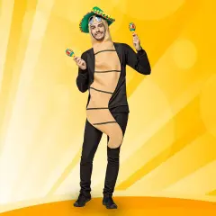 Funny Tequila Worm Costume Adult Size Sombrero Tunic for Cinco de Mayo Fun