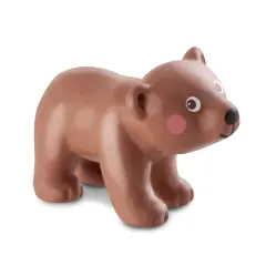 HABA Little Friends Brown Bear Cub - Chunky Plastic Forest Animal Toy Figure Multicolor