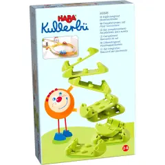 HABA Ball Run Building Set, Kullerbu 8 Piece Expansion Set, STEM Toys for 2-8 Year Olds, Floor Connectors for Flat Tracks, Marble Runs and Marble Maze Multicolor