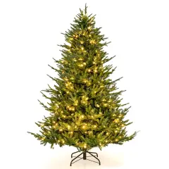 Costway 6/7 FT Pre-Lit Artificial Christmas Tree Hinged 788/1130 Branch Tips & 280/380 LED Lights