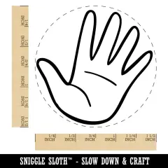 Hand Holding Up Five Fingers Open Palm Self-Inking Rubber Stamp Crafting Planner Black