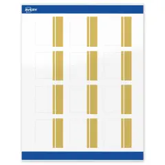 Avery Printable Square Labels, Gold Double-Dipped Edge, 2" x 2", Glossy White Square Labels, Permanent, Laser/Inkjet, 120ct, Great for Product Labels
