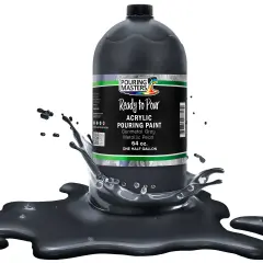 Pouring Masters Gunmetal Gray Metallic Pearl Ready to Pour Acrylic Pouring Paint - Premium 64-Ounce Pre-Mixed Fluid Acrylic Paint - Fluid Art Supplies for Canvas, Wood, Paper, Tile & Rocks