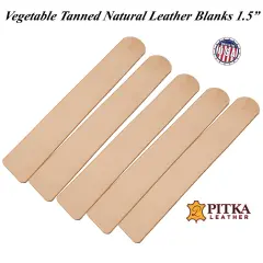 1.5" Vegetable-Tanned Leather Blanks &ndash; DIY Bracelets & Custom Wristbands (6 Pack)