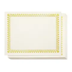 48 Pack Certificate Papers - Letter Size Blank Award Certificates Paper, Gold Foil Border Specialty Recognition Diploma Paper, Laser and Inkjet Printer Friendly, Gold, 8.5 x 11 Inches