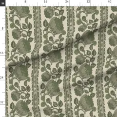 Various Fabrics by the Yard or Fat Quarter Olive Sage Floral Grandmillennial Leaf Stripe Arts And Crafts French Style English Garden Moody Floral Maximalist Modern Chintz Dark Botanical Custom Printed Fabric by Spoonflower