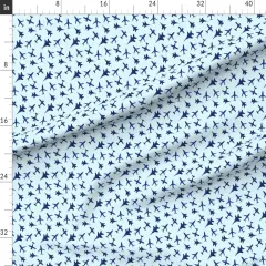 Various Fabrics by the Yard or Fat Quarter Watercolor Airplanes Blue Airplane Aviation Transport Boy Kids Custom Printed Fabric by Spoonflower