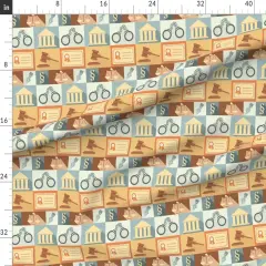Various Fabrics by the Yard or Fat Quarter Law Justice Scales Pen Judge Custom Printed Fabric by Spoonflower
