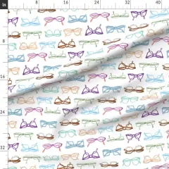 Various Fabrics by the Yard or Fat Quarter Colorful Glasses Optometrist Eye Doctor Ophthalmologist Optician Vision Sight Custom Printed Fabric by Spoonflower