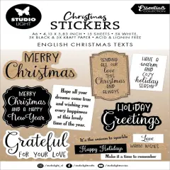 Studio Light Essentials Sticker Pad 15 Sheets-X-Mas Sentiments