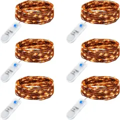6 Pack Orange Fairy Lights - for Halloween Decor