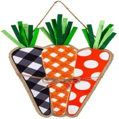 Easter Patterned Carrots Door Decoration Hanger Burlap