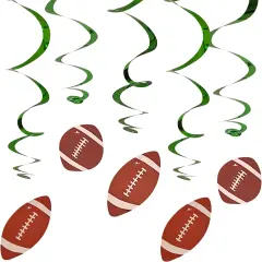 4E's Novelty 10 Pcs Hanging Swirl Decorations &ndash; Football Party Supplies, Football Birthday Party Decorations, Football Themed Party Decorations