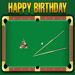 Billiard Themed Pool Table Birthday ~ Edible Icing Image Cake Topper for 1/4 sheet cake or larger
