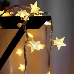 100 LED Solar String Light Star Warm White