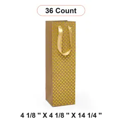 Embossed Polka Dot Wine Pouch 4 1/8'' x 4 1/8'' x 14 1/4''