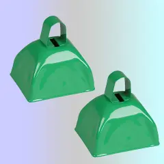 12 Pieces Green Metal Cowbell Durable Noisemakers for Events and Parties 3 Inch