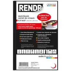 Rendr No Show Thru Hard Bound Sketch Book -5.5"x8.5", 48 Sheets