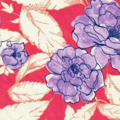 1 Yard Satin Floral Print Fabric, 58/59&Prime; Wide 100% Polyester PINK