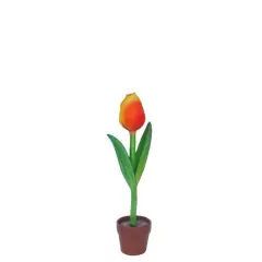 Small Tulip In Pot Flower Statue