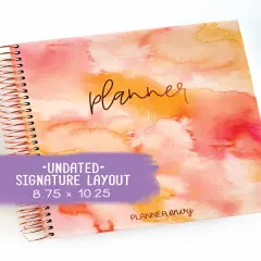 Undated Planner - Signature Layout, Spiral Bound - "Sunset Watercolor" (#003)