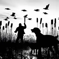 Duck Hunter with retriever dog #2 edible cake topper (1/4 Sheet)