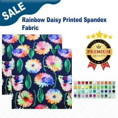 Rainbow Daisy Printed Spandex Fabric