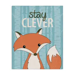 Stupell Industries Stay Clever with Fox Canvas Design by Kim Allen