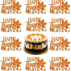 10PCS Happy Thanksgiving Glitter Cake Toppers
