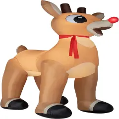 14' Gemmy Airblown Inflatable Colossal Christmas Rudolph The Red Nosed Reindeer w/ Scarf Yard Decoration 883167
