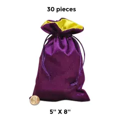 Purple/Daffodil Velvet Gift Bags with Satin Lining 5'' X 8''