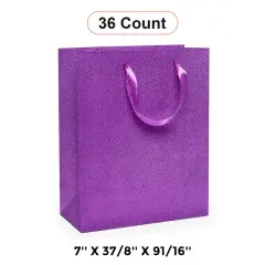 Sparkling Glitter Grain Totes Compact Size 7'' x 3 7/8'' x 9 1/16'' Purple