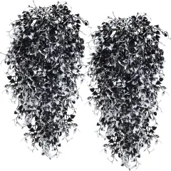 Artificial Hanging Plants 4PCS Black White
